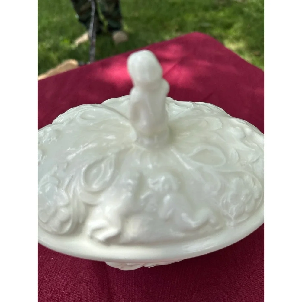 Vintage Porcelain Cherub‎ Trinket Dish Angelcore Coquette Shabby Chic Decor